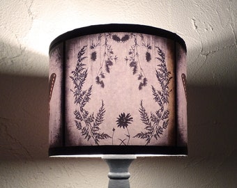 Wildflowers and Butterfly lamp shade lampshade - botanical, Herbalism, Victorian decor, Gothic Home Decor, Wicca, witchcraft, plant, flower