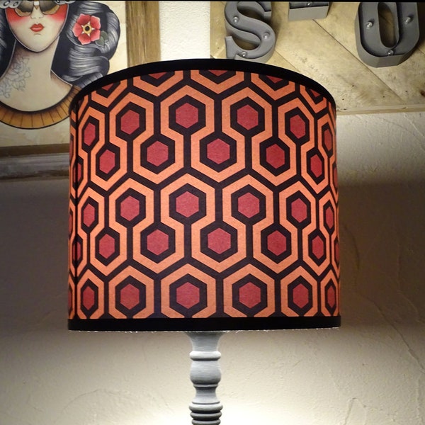 Overlook Hotel drum lamp shade Lampshade - The Shining, horror decor, classic horror movie, Halloween Décor, bedside lamp shade, orange