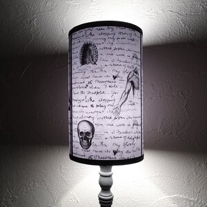 Jack's Anatomy black and white Lamp Shade Lampshade Gothic home décor, horror décor, skull lamp, Victorian, medical, Jack the Ripper image 4