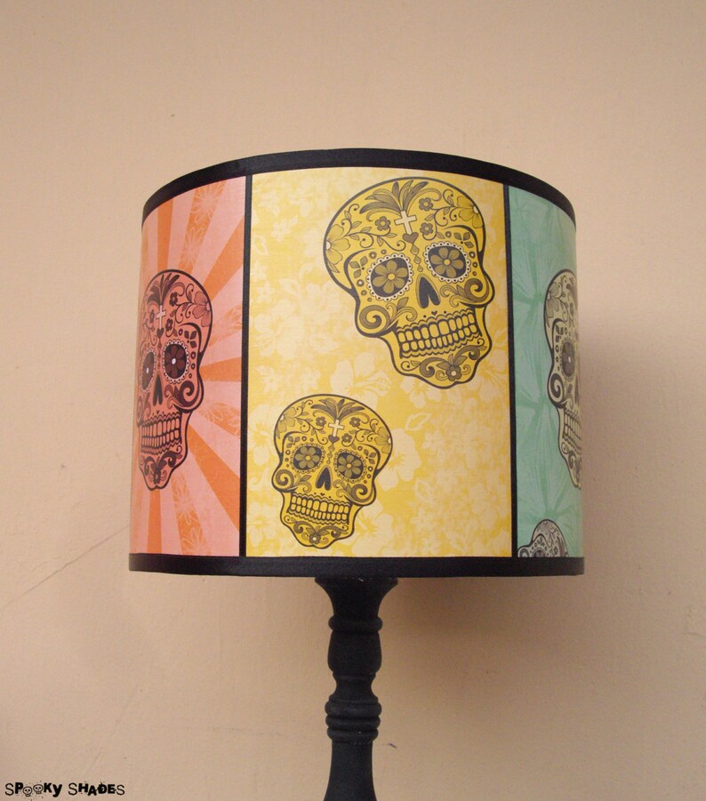Rainbow Sugar Skulls Lamp Shade Lampshade SPOOKY SHADES Etsy
