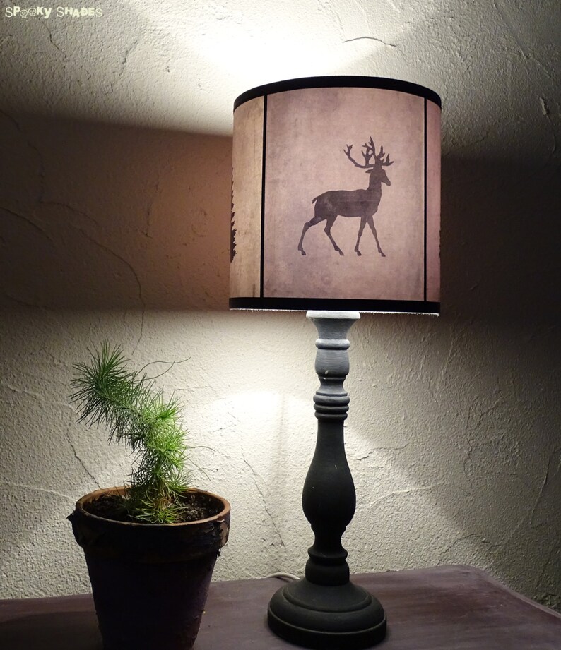 Pine Tree Art Lamp Shade Lampshade Woods Shadows Holiday - Etsy