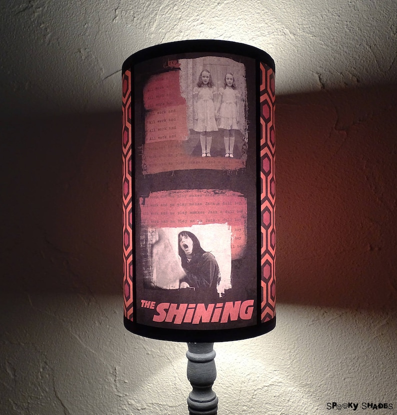 Abat Jour pour lampe à poser Shining The Shining, film d'horreur, abat-jour rouge, cadeau pour un geek, lampe de chevet, cadeau déco image 3