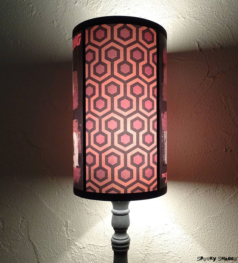 The Shining horror decor lamp shade Lampshade classic horror movie, Overlook Hotel carpet, bedside lamp shade, kitsch lamp shade,Halloween image 2