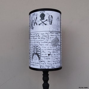 Jack's Anatomy black and white Lamp Shade Lampshade Gothic home décor, horror décor, skull lamp, Victorian, medical, Jack the Ripper image 7