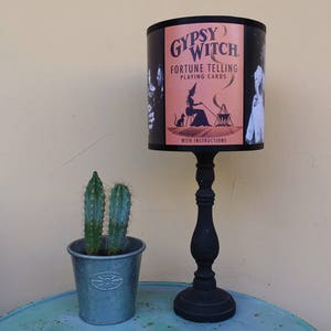 Palmistry orange lamp shade lampshade lighting, Halloween decor, witch decor, orange lampshade, palms reading, witchcraft, pagan decor image 5