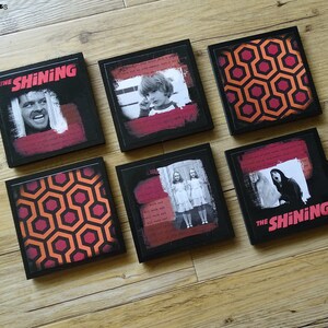 Lot de 6 dessous de verre en bois The Shining sous verre, Overlook Hotel, horreur, film, déco halloween, cadeau pour geek, fête des pères image 2