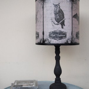 Raven crow lamp shade lampshade Witch decor, Halloween decor, cabinet of curiosities, goth decor, wicca, raven, crow, owl, bat, spider image 5