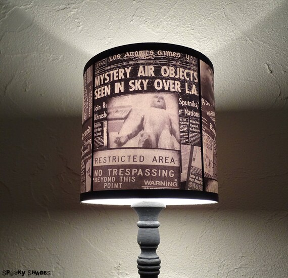 Roswell Alien Newspaper Lamp Shade Lampshade Lighting Drum