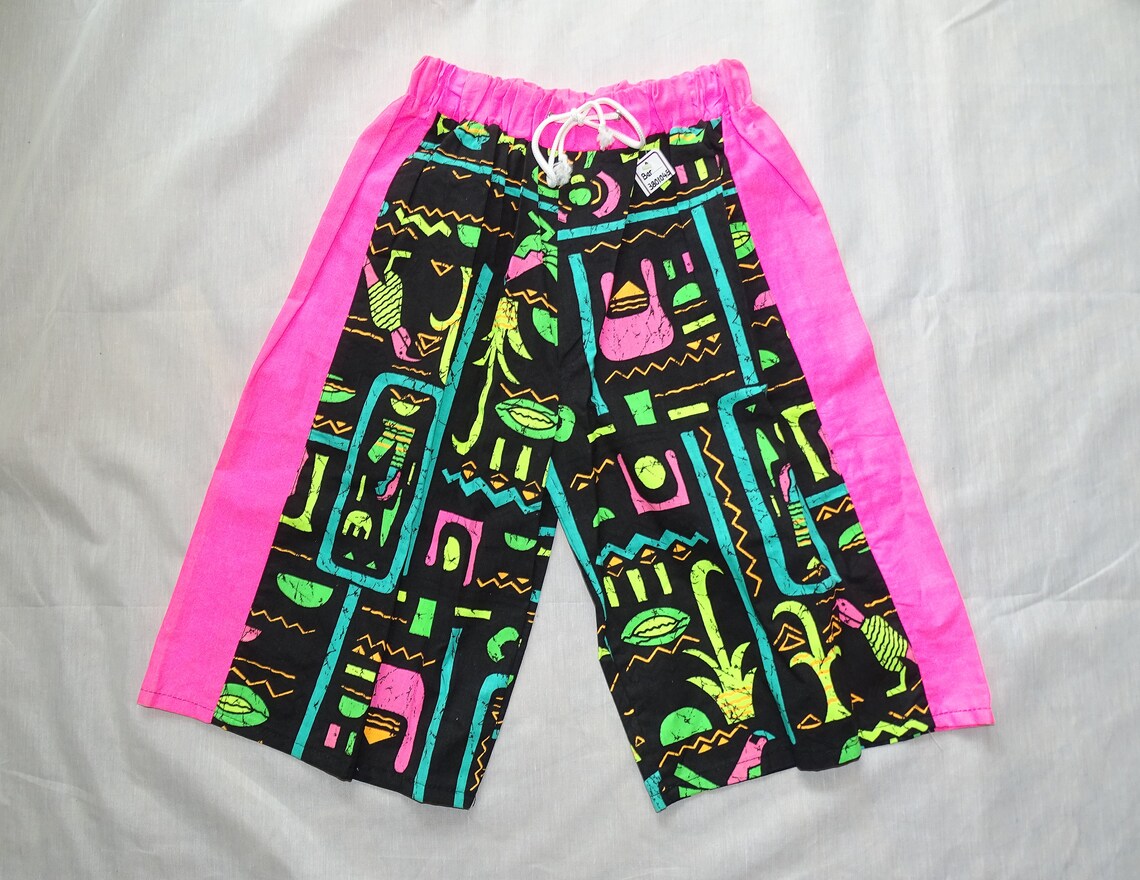 Neon Pink Bermuda Shorts Deastock Vintage Mens Clothing Etsy UK