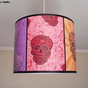 Skull lamp Rainbow Sugar Skulls pendant lamp shade lampshade sugar skull, unique lighting, calavera,Day of the Dead,mexican decor,bohemian image 5