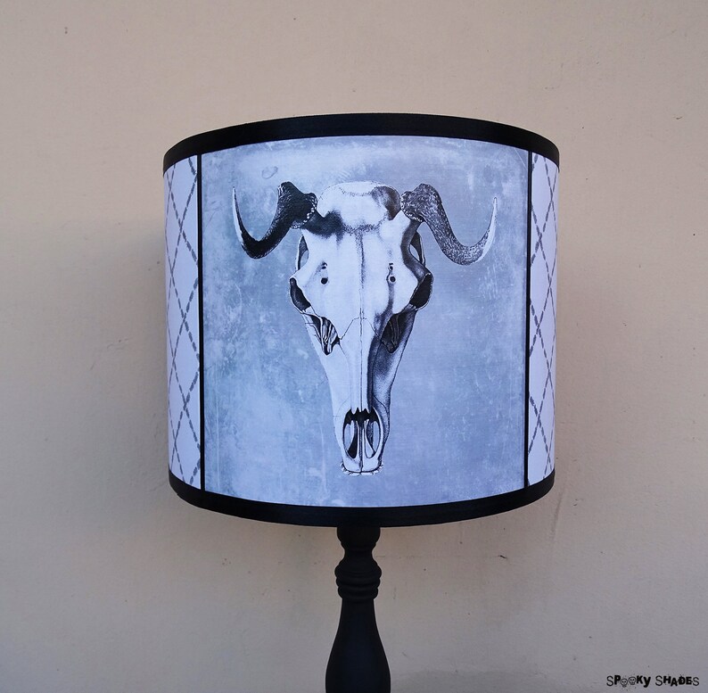 Cow Skull Lamp Shade Lampshade Pagan Goth Decor Rustic Etsy Australia