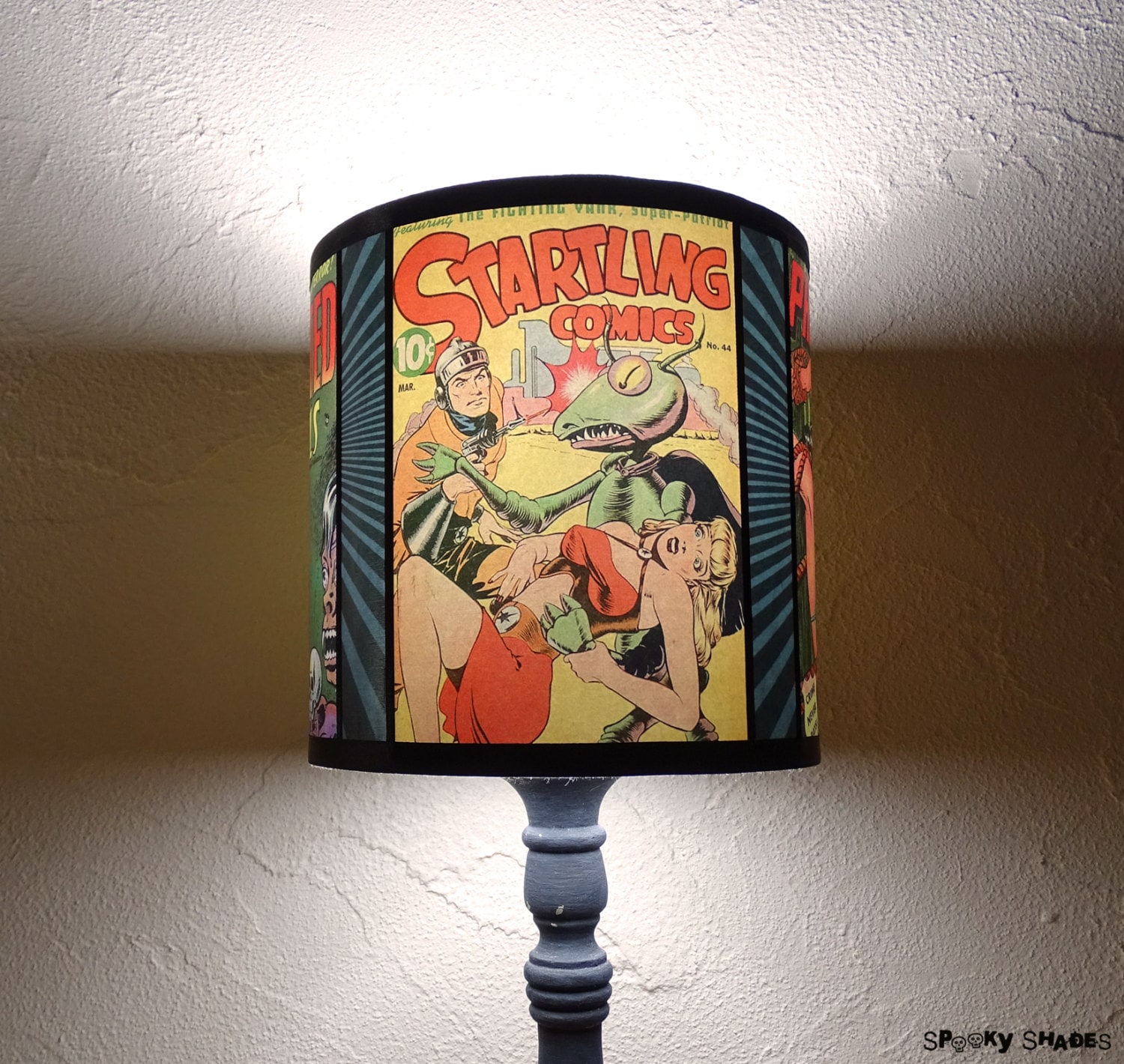 Abat Jour Bd Jaune Comic Covers - Déco Geek, Cadeau Original, Culture Pop, Halloween, Pour Un Bande