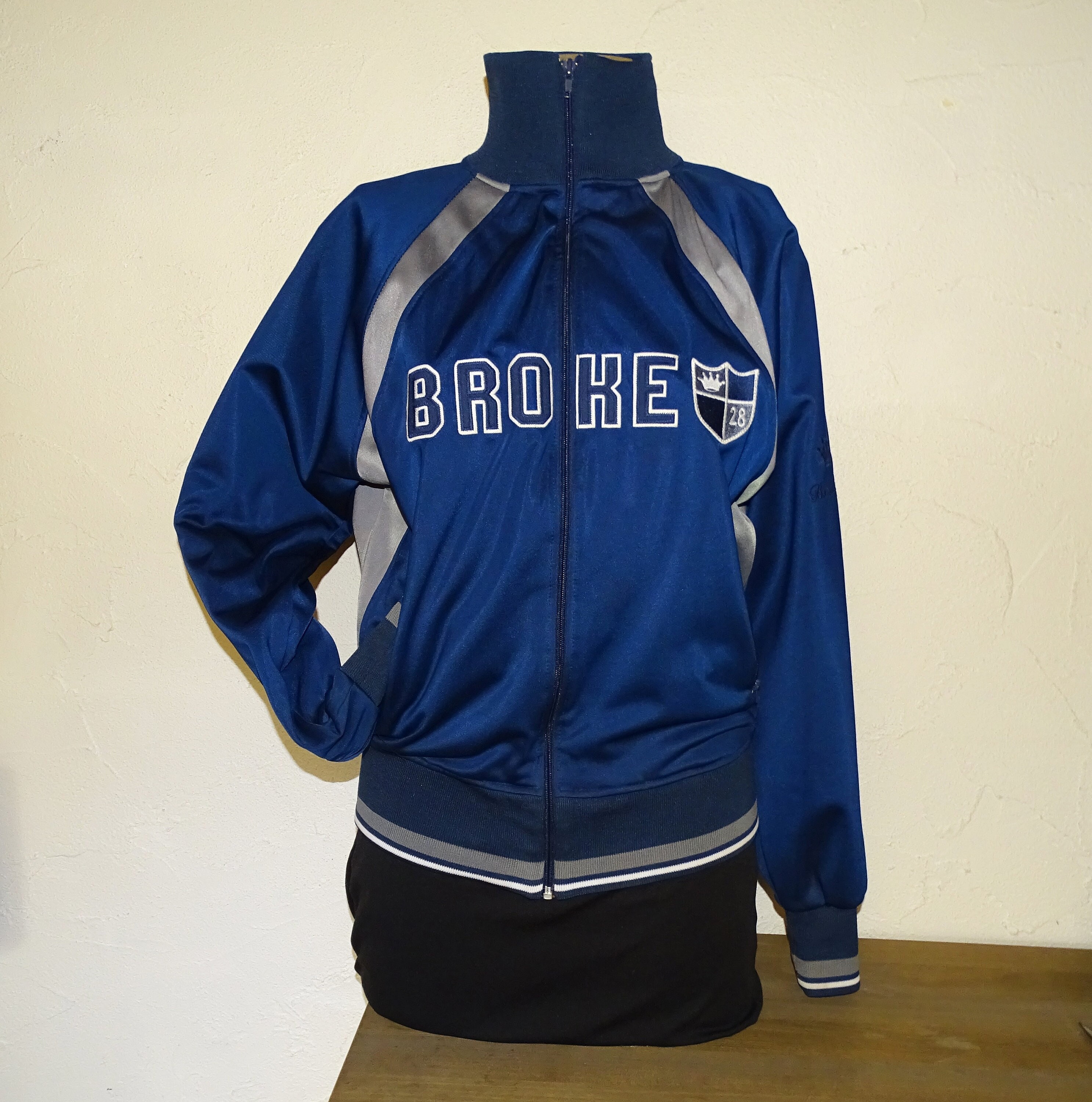 【BADBLOOD】Vintage Club Track Zip-Up ♥2Color Vintage Y2k DC Shoes Skateboarding Pinstriped Paint Splatter