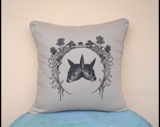 Woodland Freaks Beige 16 X 16 Pillow Cover Deer Etsy