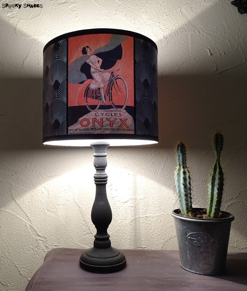 Turquoise peacock blue Art Deco lamp shade Lampshade drum Etsy