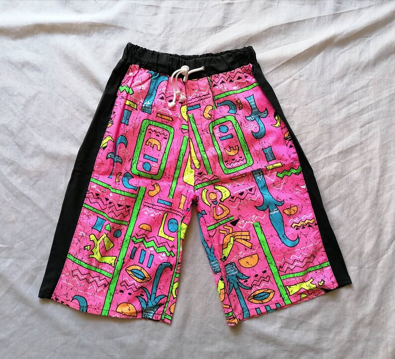 Neon Pink Bermuda Shorts Deastock Vintage Mens Clothing Etsy