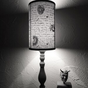 Jack's Anatomy black and white Lamp Shade Lampshade Gothic home décor, horror décor, skull lamp, Victorian, medical, Jack the Ripper image 6