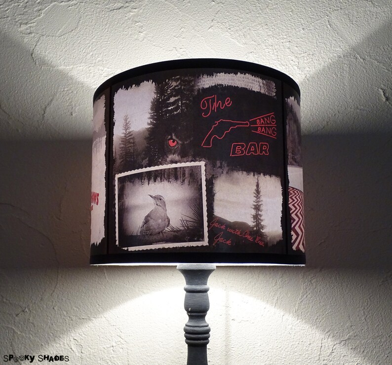 Twin Peaks Inspired Lamp Shade Lampshade Lighting Woodland Accent Holiday Decor Mountains Art Wild West