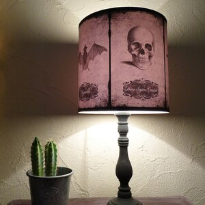 Skull lamp shade lampshade Halloween Curiosities skull lamp, cabinet of curiosities, Halloween decor,Gothic home decor, witch decor, wicca image 6