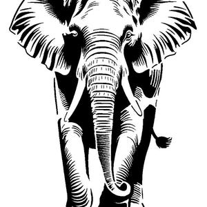 Elefant SVG DXF PNG – Elephant Line Art Vektorgrafik für Laser Plotter T-Shirts, Wanddeko – Digital Download