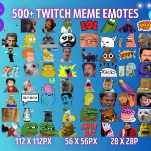 500+  Twitch Meme Emotes  | Funny Meme Emotes for Twitch | Funny Memes Mega Bundle | YouTube and Discord - Discord Emotes Pack PNG