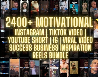 Pakiet ponad 2400 motywujących filmów wideo | Treści, które odniosą sukces w mediach społecznościowych na Instagramie, TikToku i YouTube Shorts