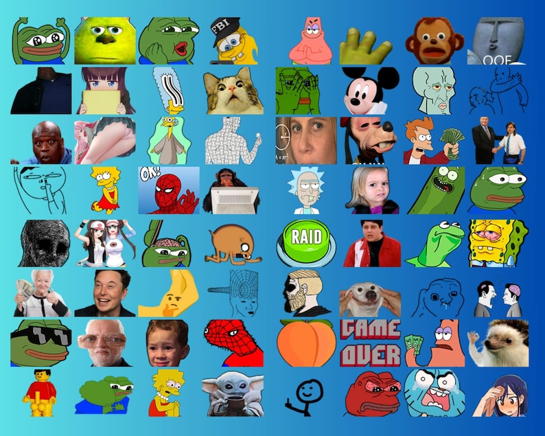 500+ Funny Meme Emotes – PNG Overlay Pack for Twitch, Discord & Youtube ...