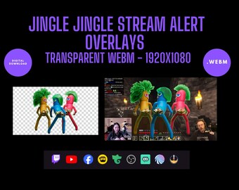 Jingle Dance Stream Alert Overlay, Transparent WEBM Decoration (1920x1080)