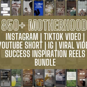 Motherhood Reels Bundle: Mom Life Video Content, Canva Templates (Digital Download