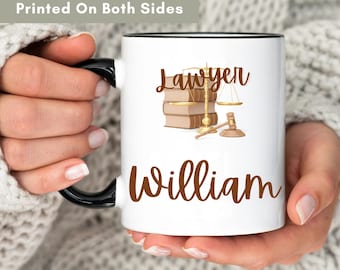 Personalized Lawyer Mug with Name,Custom Attorney Gift,Law School Graduation,Legal Coffee Cup,Justice Mug,Multiple Colors Available