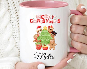 Personalized Christmas Mug, Custom Gingerbread Mug With Name, Holiday Hot Chocolate Cup, Kids Christmas Gift, Family Xmas Mug,cozywinter mug