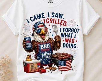 Funny BBQ Eagle Png, Patriotic 4th of July Png, Grilling Eagle Sublimation Design, Usa Independence Day, Bbq Shirt Png