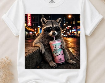 Funny Raccoon PNG, Cool Trash Panda PNG, Cute Raccoon Clipart, Funny Animal PNG, Sublimation Design, Instant Download