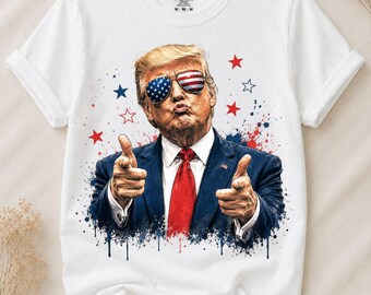 Funny President Png, Patriotic America Png, USA Leader Png, Fourth of July Png, American Flag Sunglasses, Sublimation Design