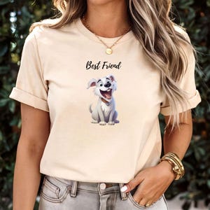 T-shirt with Dog BestT-shirt with a funny dog Friend, Cartoon Dog T-Shirt, T-Shirt For Dog Lovers, T-shirt with a dog as a gift, Unisex Tee