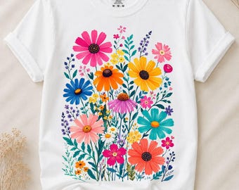 Wildflower Floral Png, Colorful Flower Png, Botanical Garden Png, Summer Wildflowers, Floral Sublimation Design, Instant Download
