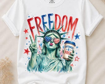 Patriotic Statue Of Liberty PNG, Freedom Sublimation Design, Funny USA Independence Day Graphic, Fourth Of July PNG Download