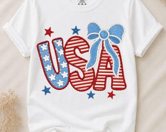 USA Bow Png, Patriotic Coquette Png, Fourth of July Png, American Flag Bow, Sublimation Design, Dtf Transfer, Instant Download