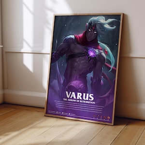 League of Legends Varus Poster | LoL Poster Print | Gaming Poster | Gaming Decor | Video Game Poster | Gaming Gift | Video Game Print