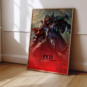 League of Legends Zed Poster | LoL Poster Print | Gaming Poster | Gaming Decor | Video Game Poster | Gaming Gift | Video Game Print