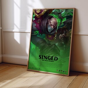 League of Legends Singed Poster | LoL Poster Print | Gaming Poster | Gaming Decor | Video Game Poster | Gaming Gift | Video Game Print
