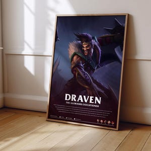 League of Legends Draven Poster | LoL Poster Print | Gaming Poster | Gaming Decor | Video Game Poster | Gaming Gift | Video Game Print