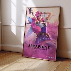 League of Legends Seraphine Poster | LoL Poster Print | Gaming Poster | Gaming Decor | Video Game Poster | Gaming Gift | Video Game Print
