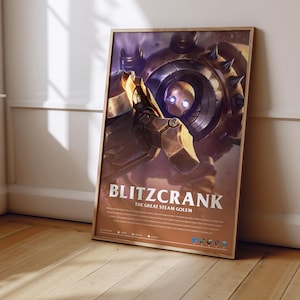League of Legends Blitzcrank Poster | LoL Poster Print | Gaming Poster | Gaming Decor | Video Game Poster | Gaming Gift | Video Game Print