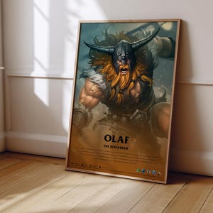 League of Legends Olaf Poster | LoL Poster Print | Gaming Poster | Gaming Decor | Video Game Poster | Gaming Gift | Video Game Print