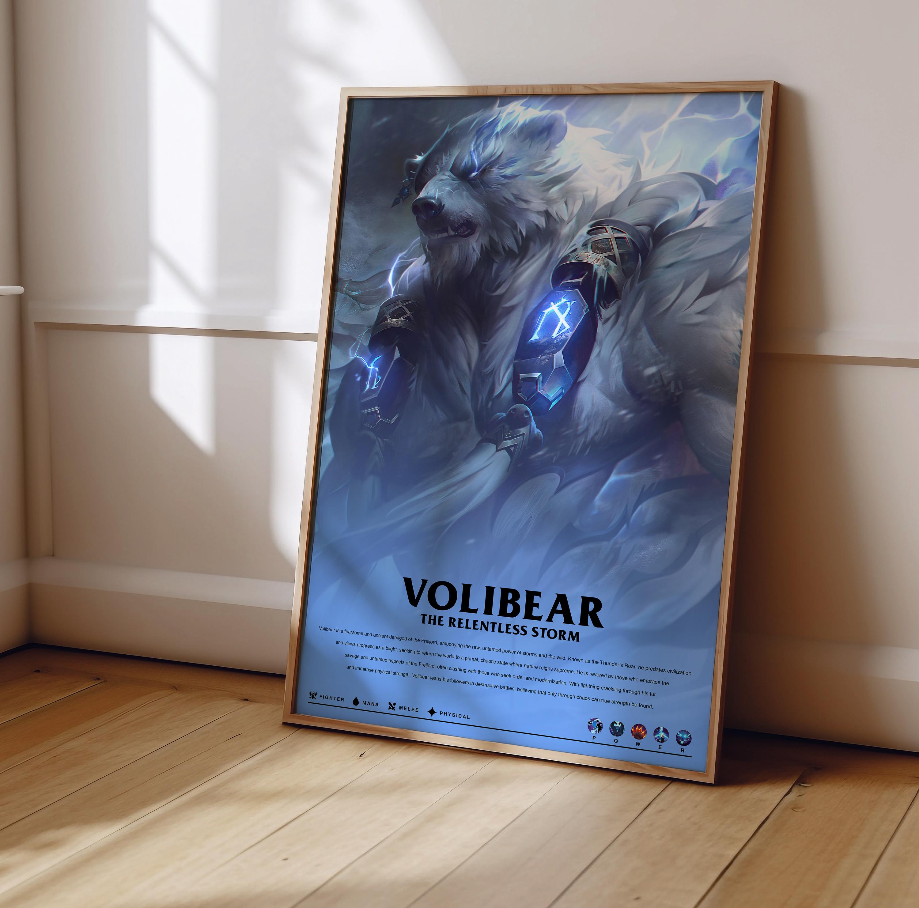League of Legends Volibear Poster | LoL Poster Print | Gaming Poster | Gaming Decor | Video Game Poster | Gaming Gift | Video Game Print