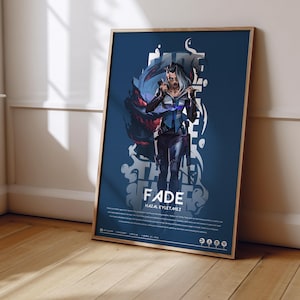 Valorant Fade Poster | Valorant Poster Print | Gaming Poster | Gaming Decor | Video Game Poster | Gaming Gift | Video Game Print