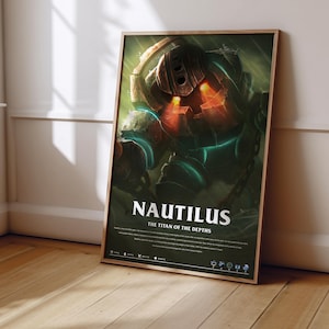 League of Legends Nautilus Poster | LoL Poster Print | Gaming Poster | Gaming Decor | Video Game Poster | Gaming Gift | Video Game Print
