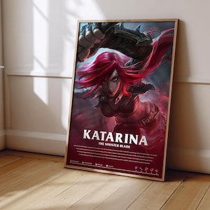 League of Legends Katarina Poster | LoL Poster Druck | Gaming Poster | Spiele Dekor | Videospiel Poster | Gaming Geschenk | Videospiel Print