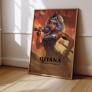League of Legends Qiyana Poster | LoL Poster Print | Gaming Poster | Gaming Decor | Video Game Poster | Gaming Gift | Video Game Print